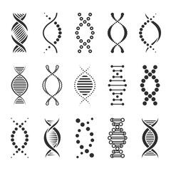 Collection of chromosome laboratory research concept illustrations in various styles