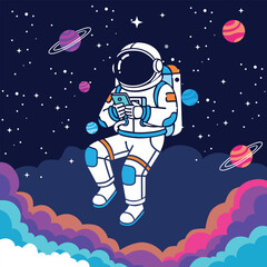 ILLUSTRATION OF AN ASTRONAUTS IN SPACE 