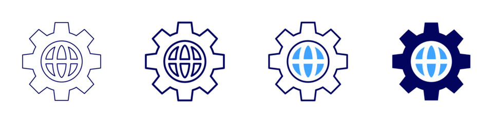 Configuration restore icon in 4 different styles. Thin Line, Line, Bold Line, Duotone. Duotone style. Editable stroke