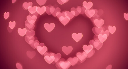 Hearts the bokeh background. Valentine Day background.