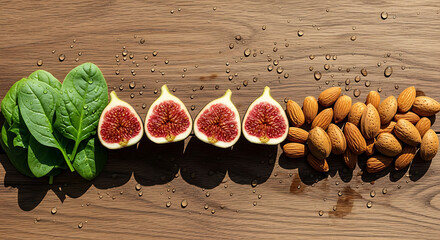 Healthy Superfood Flat Lay Vector Illustration with Fresh Ingredients