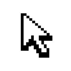 Fototapeta premium Retro 3d pixel mouse cursor icon illustration isolated on transparent background