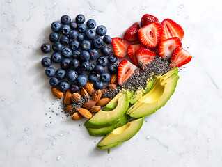 Healthy Superfood Flat Lay Vector Illustration with Fresh Ingredients