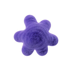 Plush splash shape isolated on white background. 3d design element.