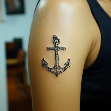 Tatuaje ancla en brazo