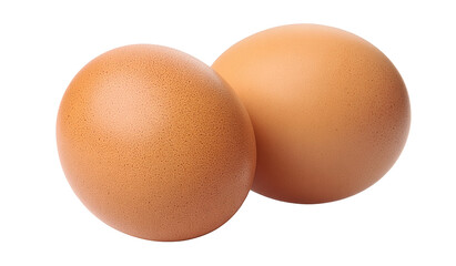 two brown eggs isolated on white background