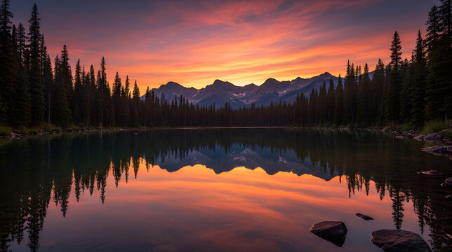 Golden Sunset over Calm Horizon &ndash; Peaceful Nature Landscape