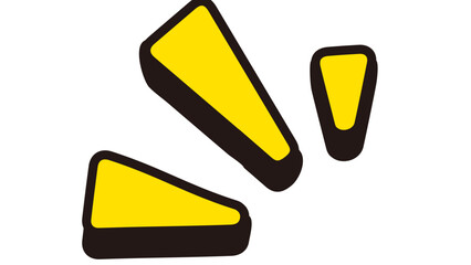 A glossy yellow warning sign or icon with an exclamation mark symbol is a crucial web element illustration