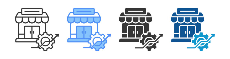 Market Entry Strategy Icon Set Multiple Style Collection