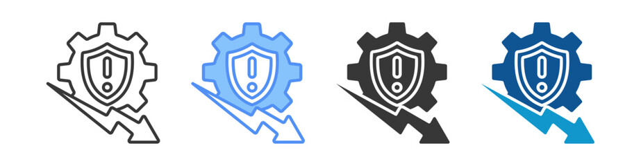 Risk Management Icon Set Multiple Style Collection