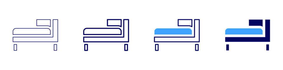 Sofa bench icon in 4 different styles. Thin Line, Line, Bold Line, Duotone. Duotone style. Editable stroke
