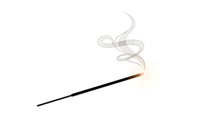 Gentle smoke curling from a lit incense stick, creating a calming atmosphere.