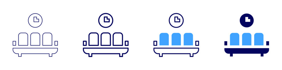 Sofa nest icon in 4 different styles. Thin Line, Line, Bold Line, Duotone. Duotone style. Editable stroke