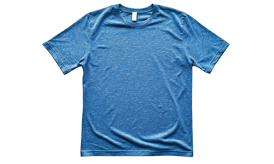 Casual blue t-shirt display studio apparel photography minimalist front view fashion concept