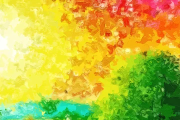 Selbstklebende Fototapeten Gelb Various oil paintings, flowers, figures, forests, roses, peonies, lakes, birds, landscapes, villages, houses  © Zhang