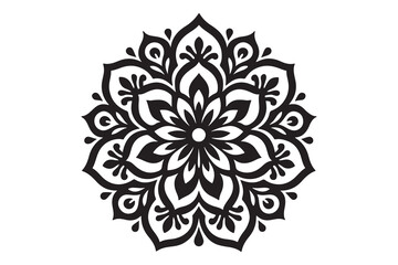 Intricate Mandala Design Vector Art - Black and White Floral Pattern
