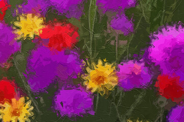 Various oil paintings, flowers, figures, forests, roses, peonies, lakes, birds, landscapes, villages, houses