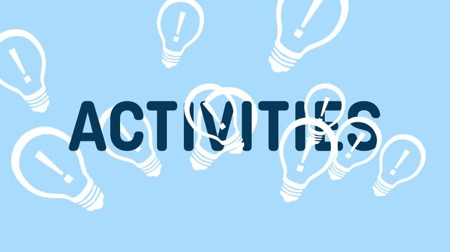 Activities Bulbs Blue Bottom To Top Moving Text 