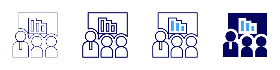 Statistical significance icon in 4 different styles. Thin Line, Line, Bold Line, Duotone. Duotone style. Editable stroke