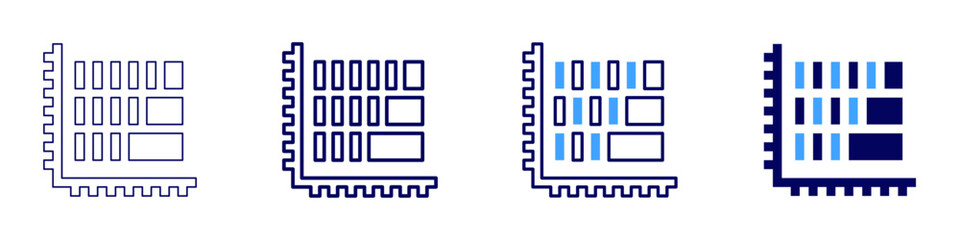 Statistics approach icon in 4 different styles. Thin Line, Line, Bold Line, Duotone. Duotone style. Editable stroke