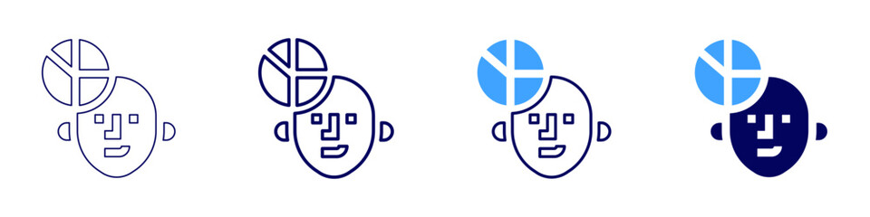 Statistics review icon in 4 different styles. Thin Line, Line, Bold Line, Duotone. Duotone style. Editable stroke