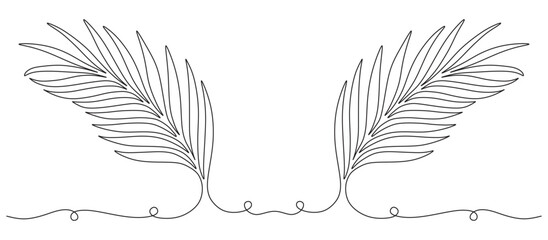 continuous line of palm leave... © Eddi