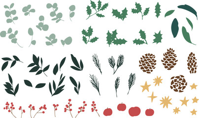 12月のクリスマスフレーム。松ぼっくりとヒイラギのクリスマス背景。冬のクリスマスリースイラスト。
December Christmas frame. Christmas background with pine cones and holly. Winter Christmas wreath illustration.