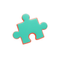 Aesthetic puzzle piece with vibrant colors symbolizes solutions, strategy, and unity, perfect for marketing, business, or educational designs and projects.