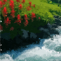 Various oil paintings, flowers, forests, streams, landscapes, birds, mountains, lakes, plum blossoms, cottages, chrysanthemums, roses, peonies, lotus leaves, lotus flowers, tulips