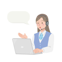 電話対応をするコールセンターの女性