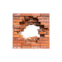 Illustration of a dark brown brick wall isolated on white background