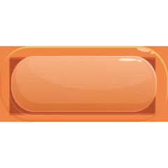 Orange Oval Button With Light Highlights On Transparent Background For User Interface Design