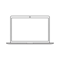 Flat minimal laptop icon illustration