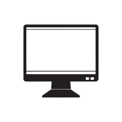 Flat minimal computer monitor icon