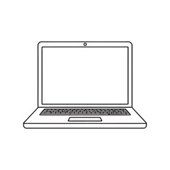 Flat minimal laptop icon illustration