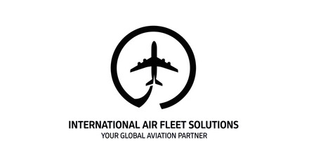 Monochrome Aviation Logo for International Air Fleet Solutions.