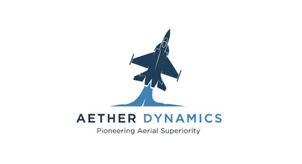 Obraz premium Aether Dynamics Jet Aircraft Ascending Skyward Demonstrating Aerial Superiority.