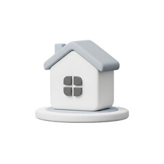Dreaming of home ownership? Minimalist house icon for real estate, mortgage, or property concepts. Symbolize security and stability with this cute 3D house.