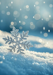 snowflake on blue background