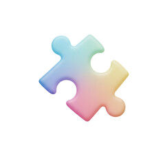 Vibrant puzzle piece in pastel gradient colors, a symbol of problem solving, creative solutions, collaboration, and strategic thinking for your business needs