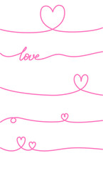 手書きのハートラインセット