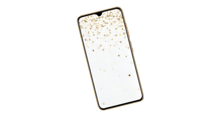 Modern smartphone with abstract pattern on screen isolated on transparent background