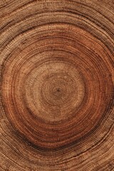Naklejka premium Detailed Circular Wooden Texture With Brown And Black Hues Abstract Background Close Up Shot