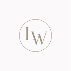 LW Monogram Logo Design with circle Elegant Minimal Style, luxury letter LW LW logo design.
