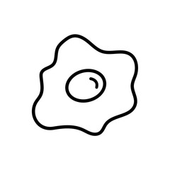 Outline fried eggs breakfast food line art icon
