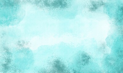 Abstract turqiose watercolor background. Mint watercolour paper texture background.