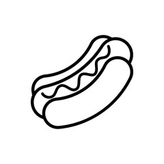 Outline hot dog sausage snack line art icon
