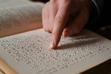 minimalist shot of person reading braille script highlighting independence and empowerment through touch
