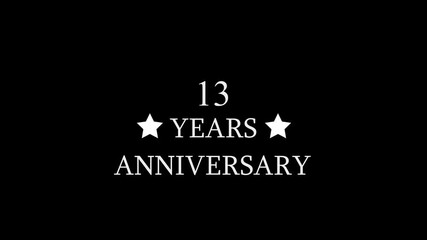 13 Years of Love & Happiness Celebrating 13 Years Together. Sparkling Stars, Happy Anniversary Wishes. Perfect for Wedding, Birthday, and Anniversary Cards.