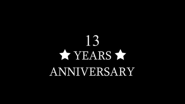 13 Years of Love & Happiness Celebrating 13 Years Together. Sparkling Stars, Happy Anniversary Wishes. Perfect for Wedding, Birthday, and Anniversary Cards.